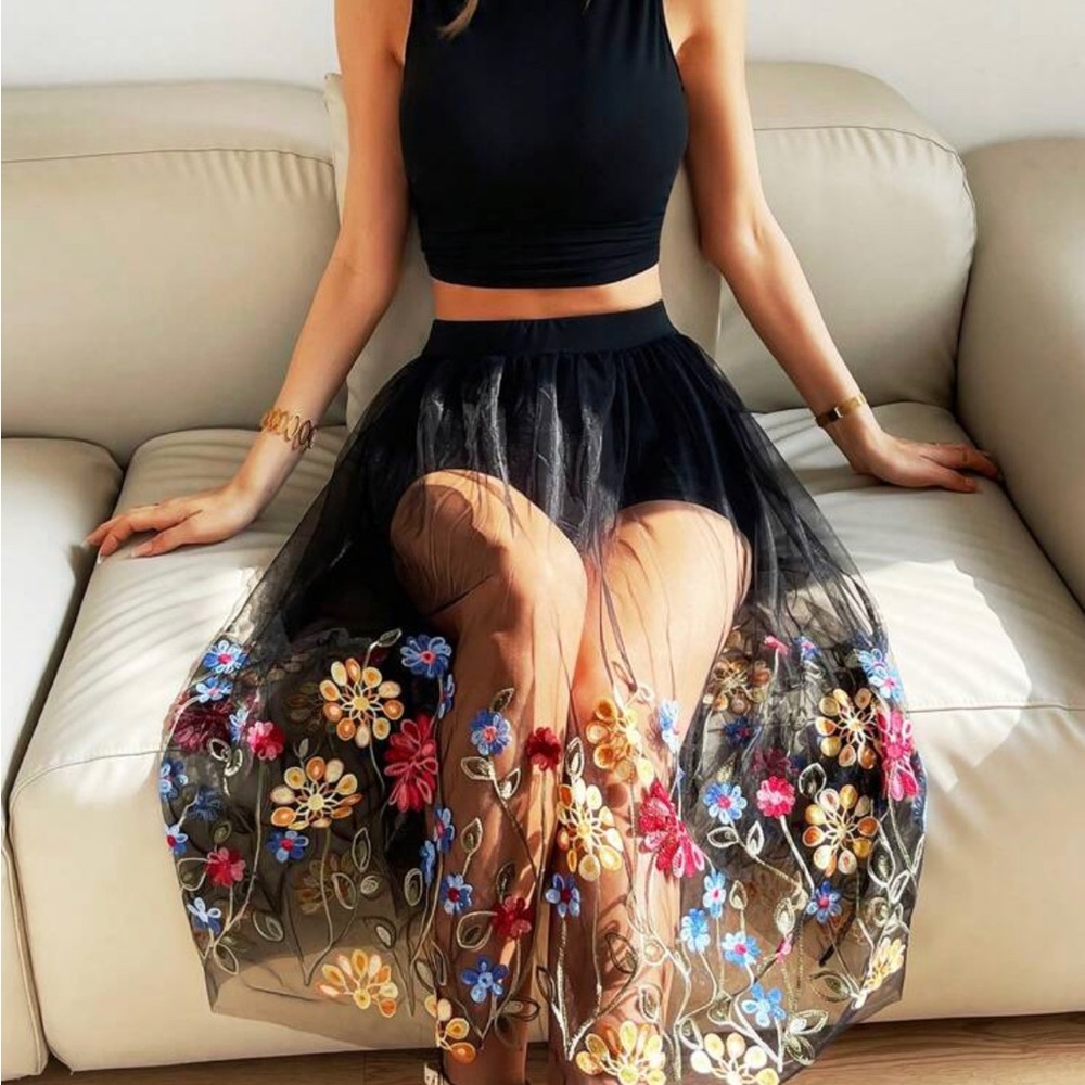 Floral Skirt and Tank Set